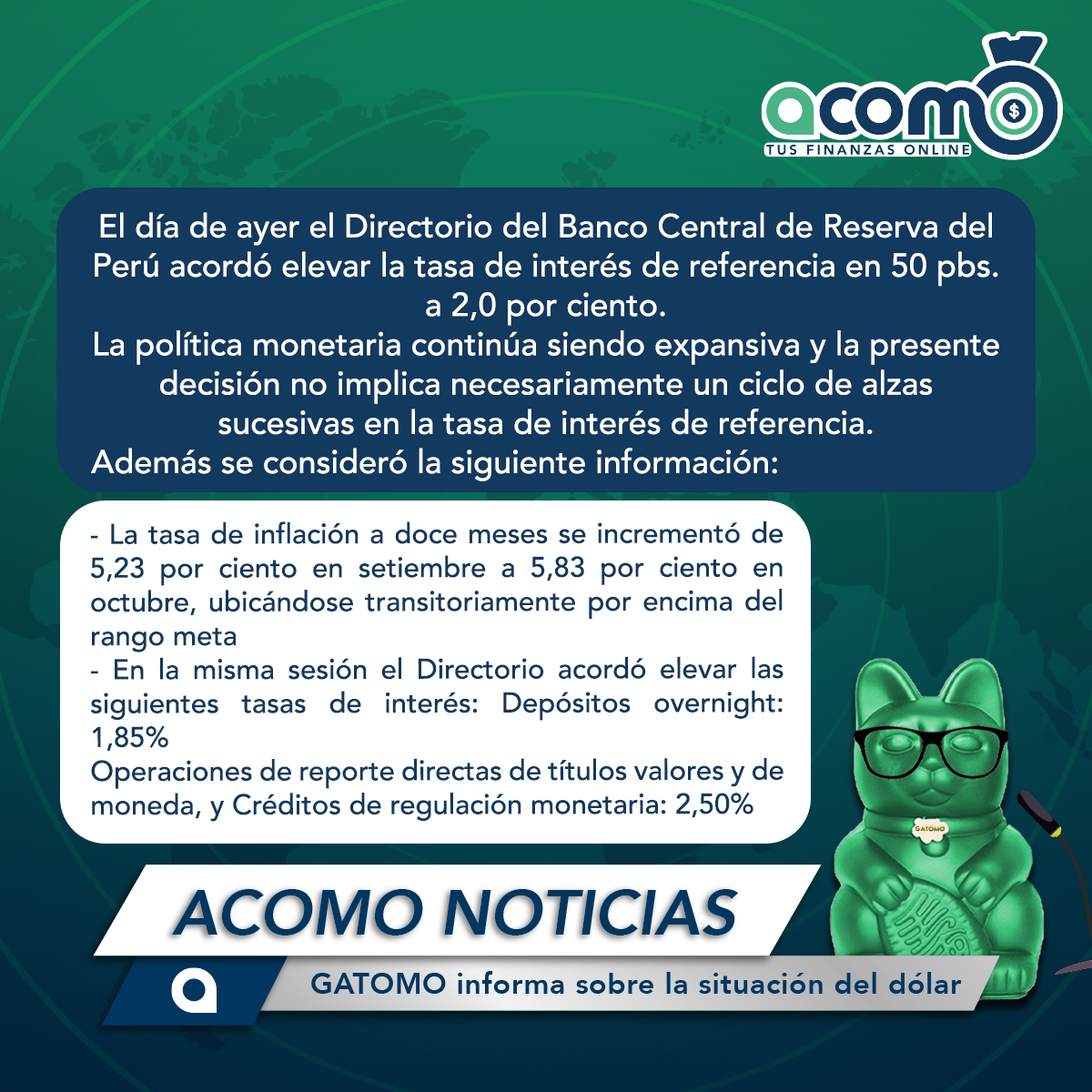 Qué pasó con la tasa de referencia del Banco Central del Perú