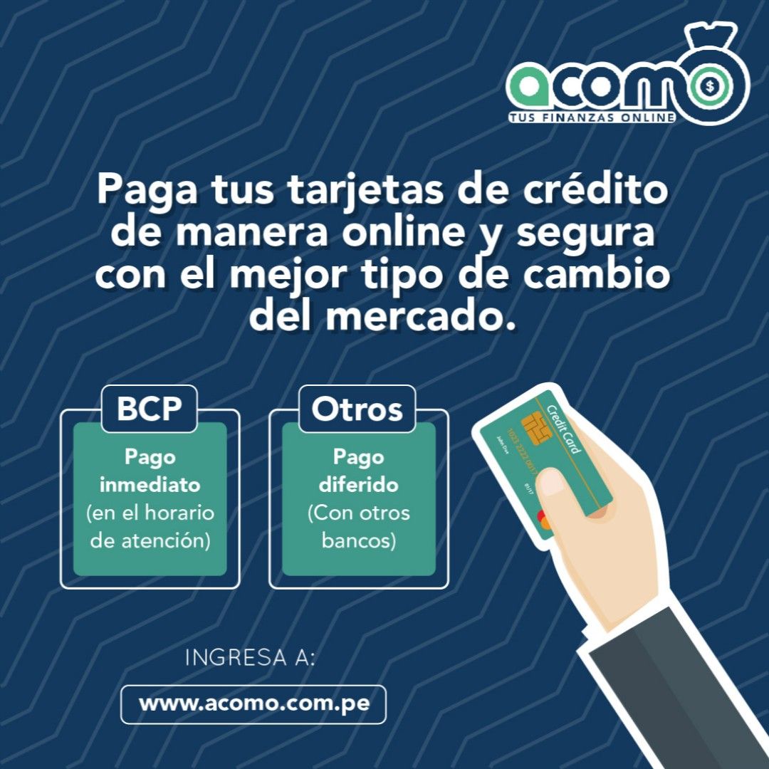 Pagar Tarjeta de Crédito Online en el Perú con ACOMO